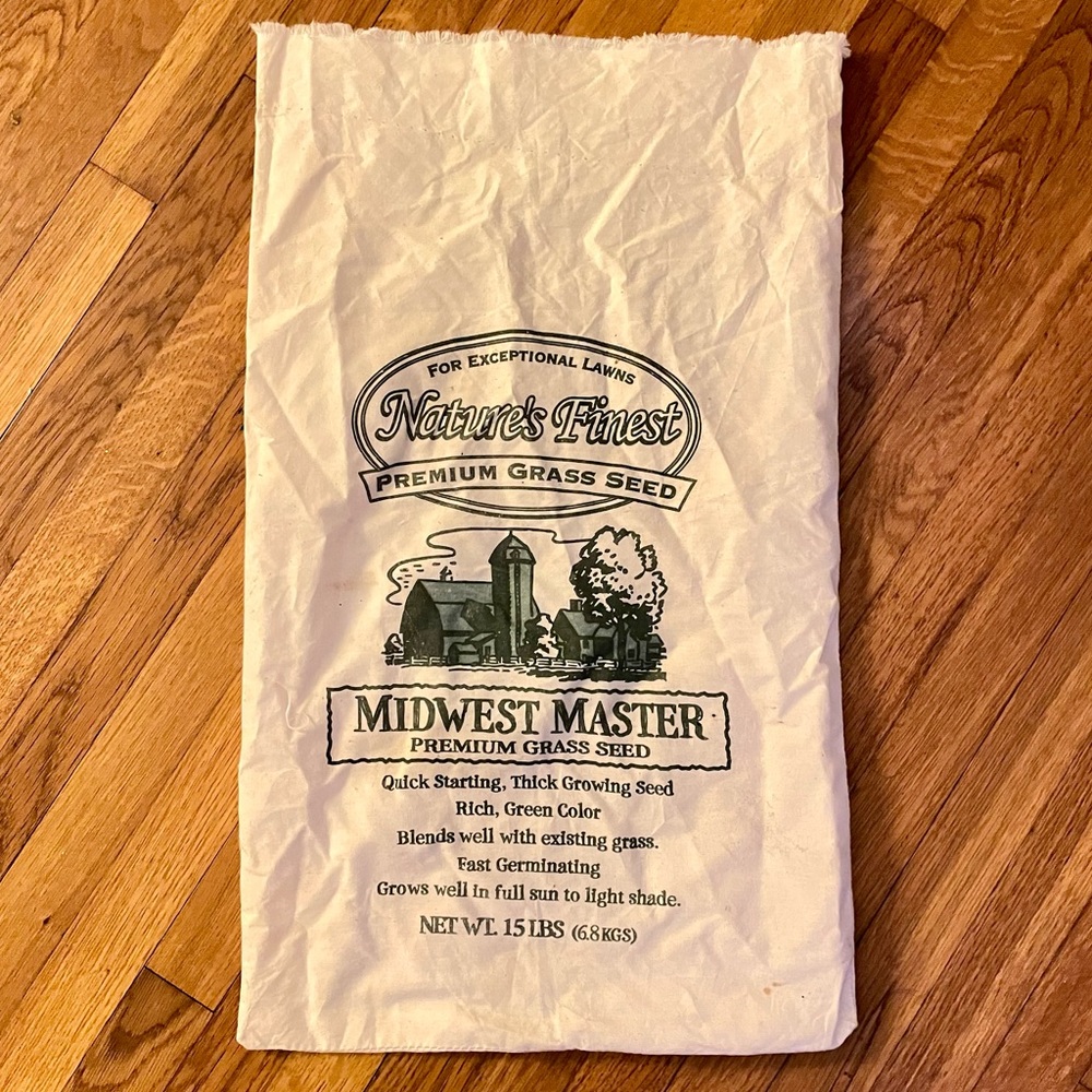 Nature's Finest (Midwest Master) Premium Grass Seed Cloth Sack / Bag - No Seed